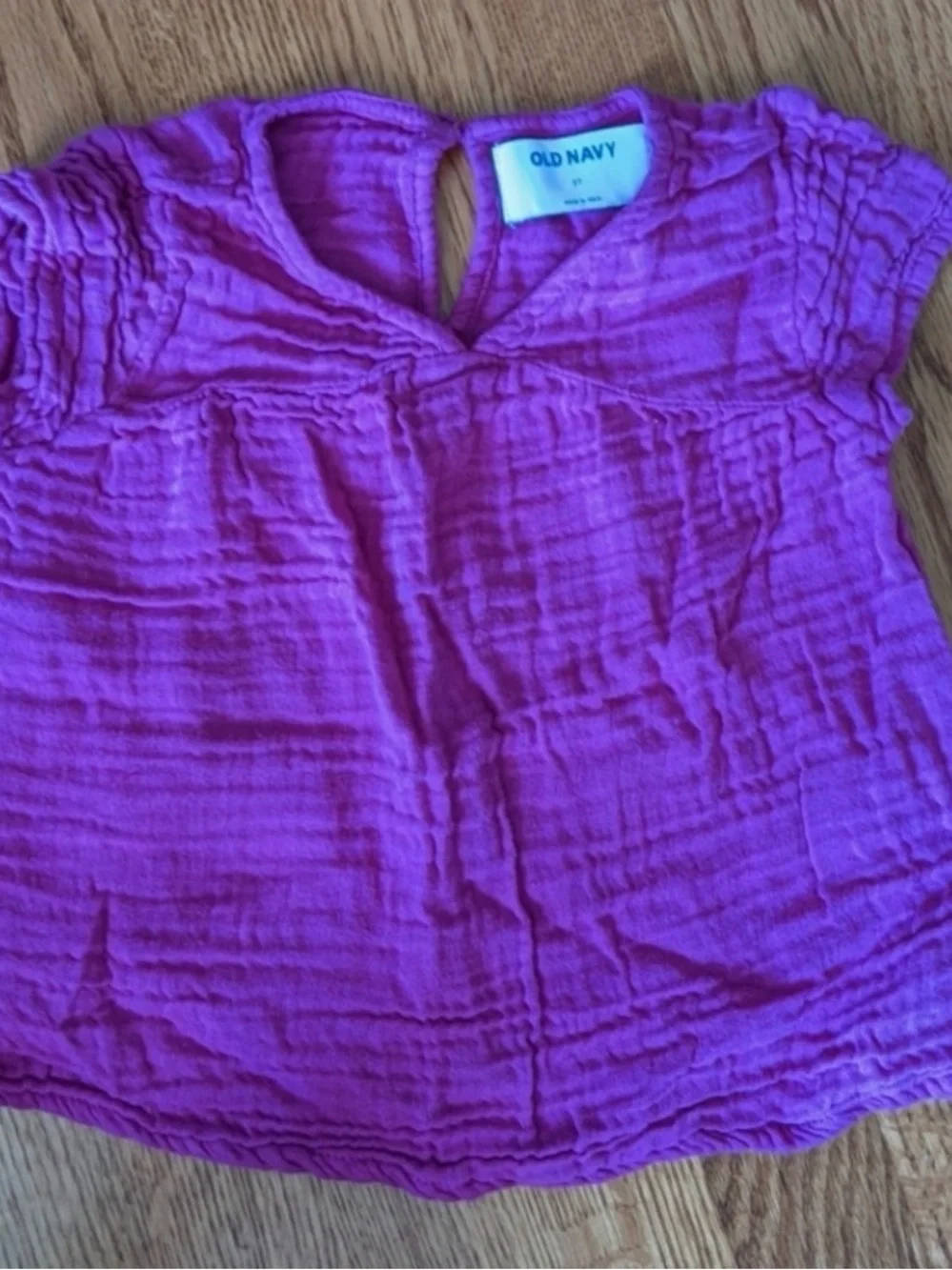 5/$25 Cotton Gauze Minimalist Boho Purple Blouse Top